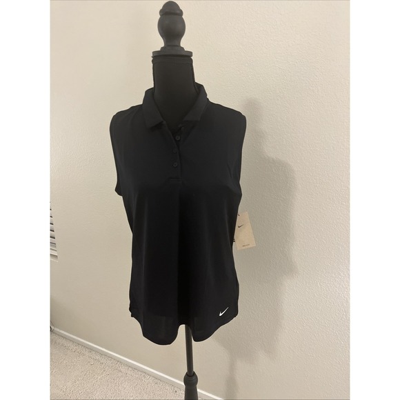 Nike Tops - Nike Women's Black Dri-Fit Sleeveless Golf Polo Size Medium New with Tags